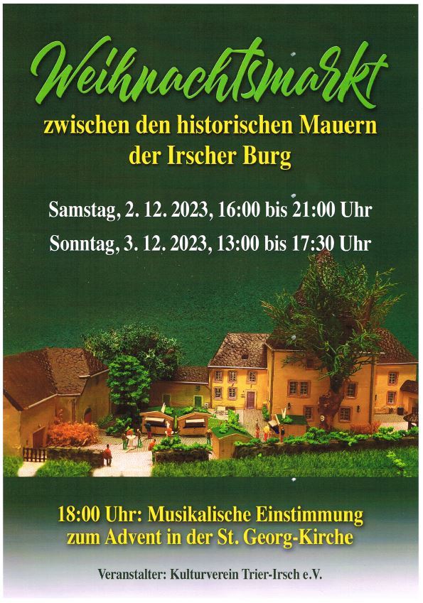 Weihnachtsmarkt Trier-Irsch – 1. Adventswochenende 2.-3.12.2023